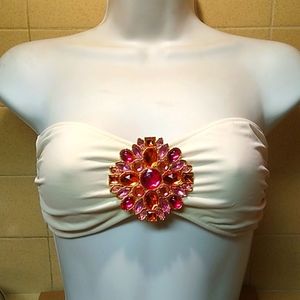 Victoria's Secret Size M bikini top bandeau color stones medallion swimwear